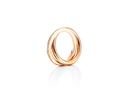 Rose Gold Plated CZ Studded Band Ring